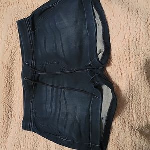 Dark wash draw string shorts